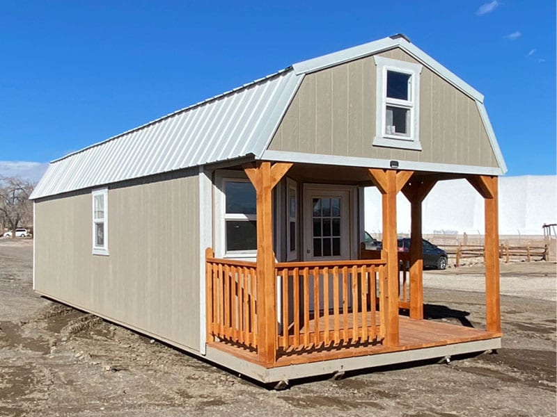 Deluxe Lofted Barn Cabin, left side angle