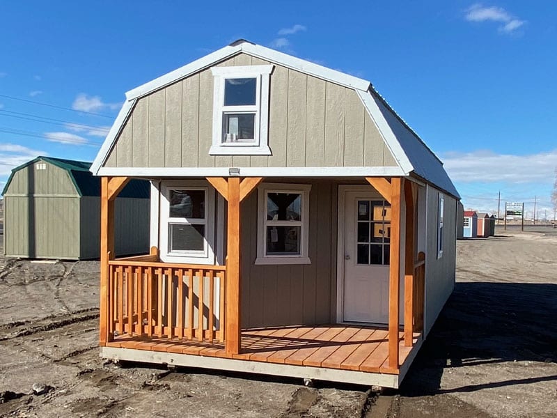 Deluxe Lofted Barn Cabin, front/side angle