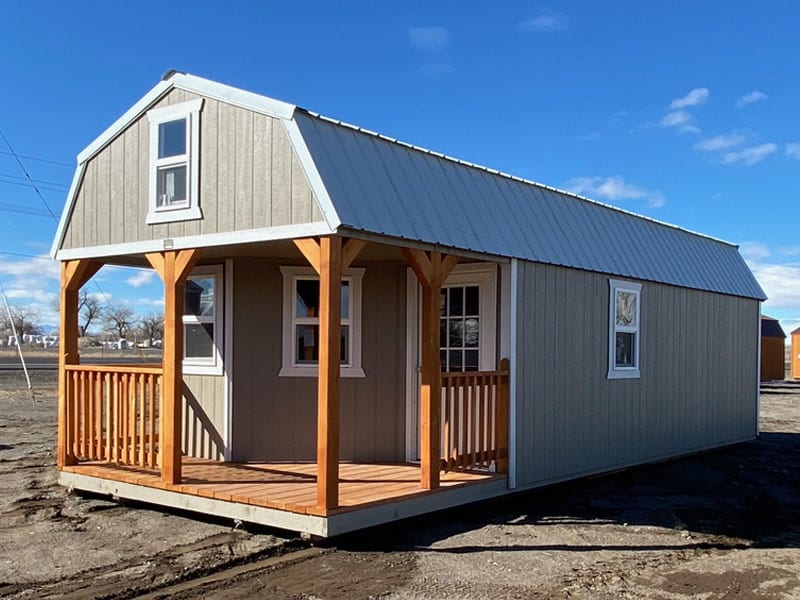 Deluxe Lofted Barn Cabin, side/front angle