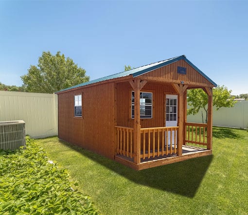 Cabin setup in the backyard.