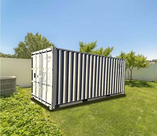 Cargo Container in the backyard.