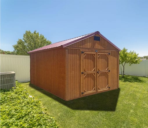 Utility Shed with shadow cast in the backyard.