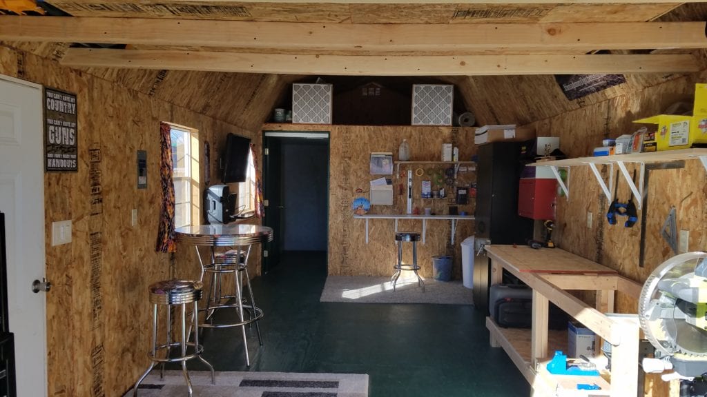 Interior of Work Space in Lofted Garage