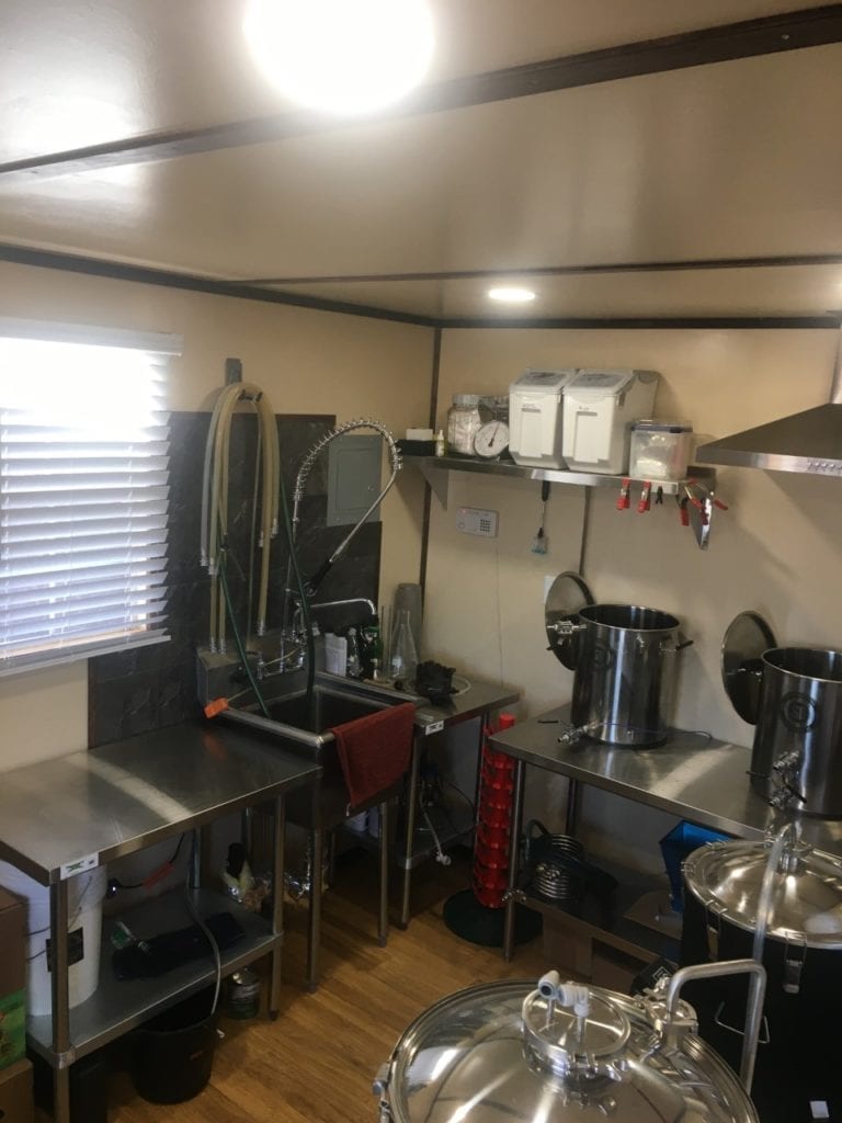 Interior View of Lofted Cabin with Cooking Appliances