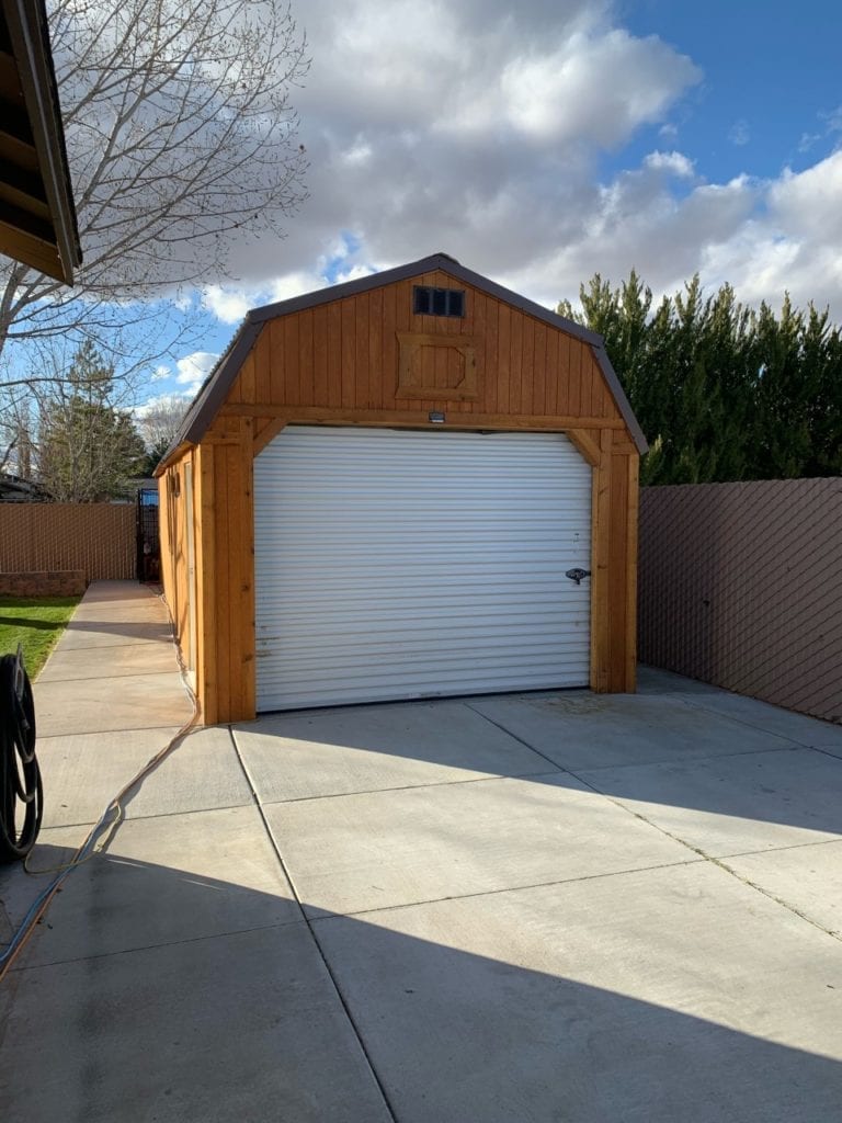 Lofted Garage in Driveway