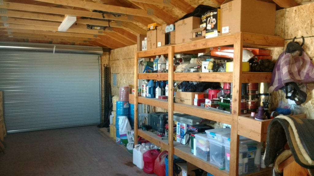 Interior View of Shed Shelves