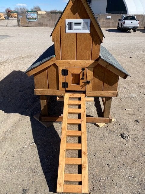 Chicken Coop with Ladder Front View