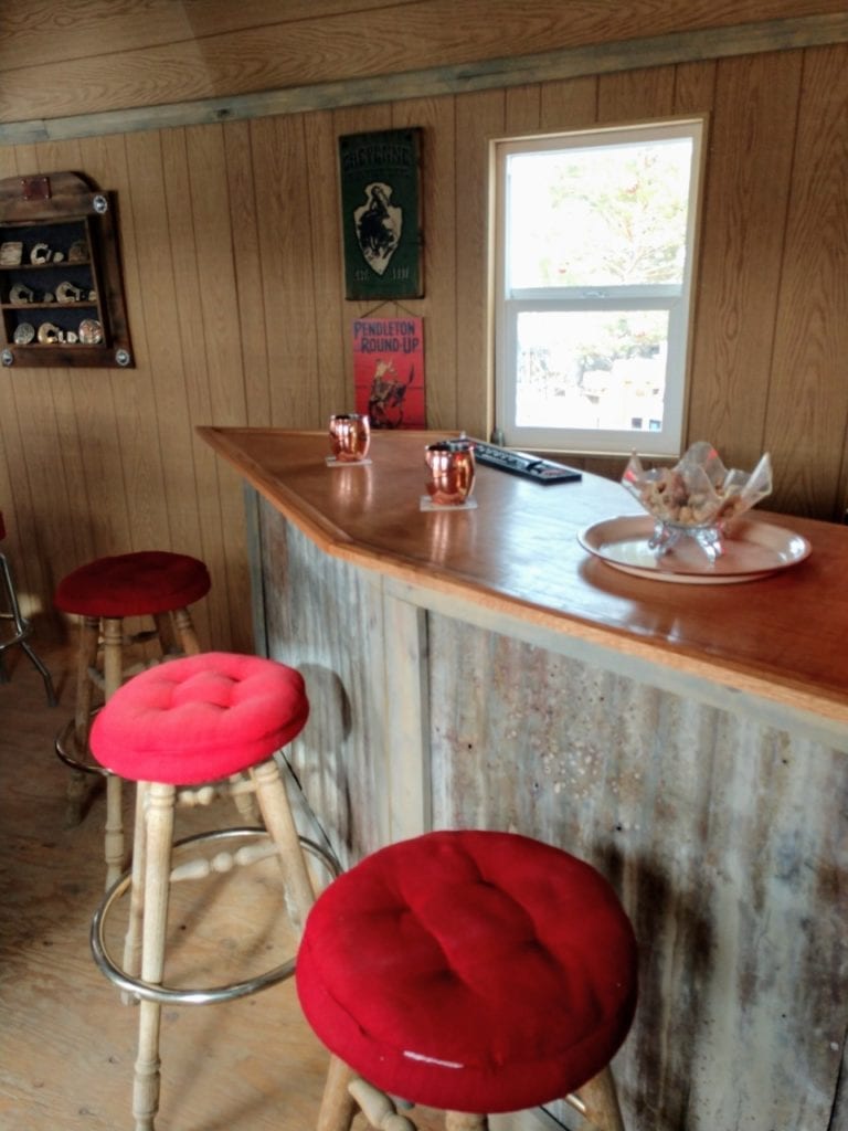 Bar with Red Bar Stools